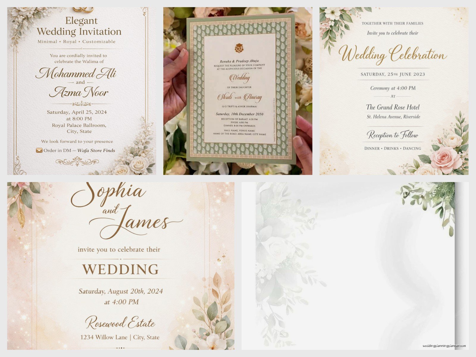 Wedding Card Sample: Invitation Design Examples