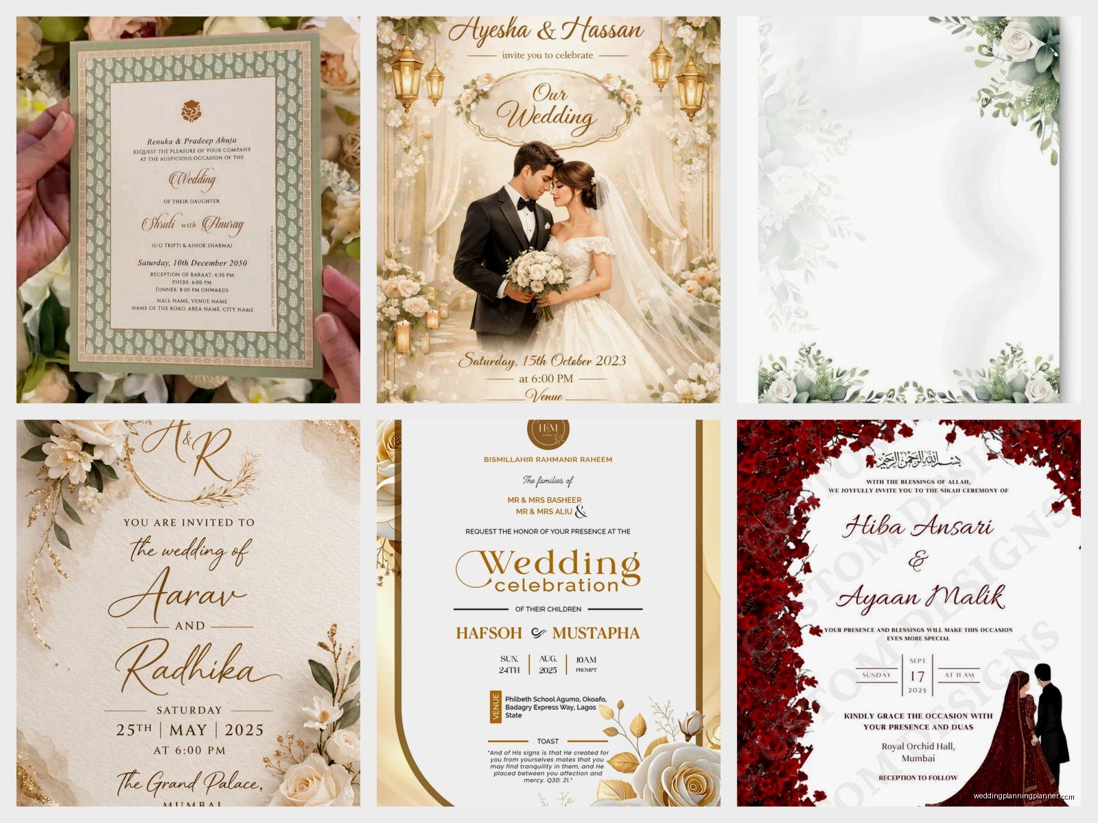 Wedding Card Sample: Invitation Design Examples