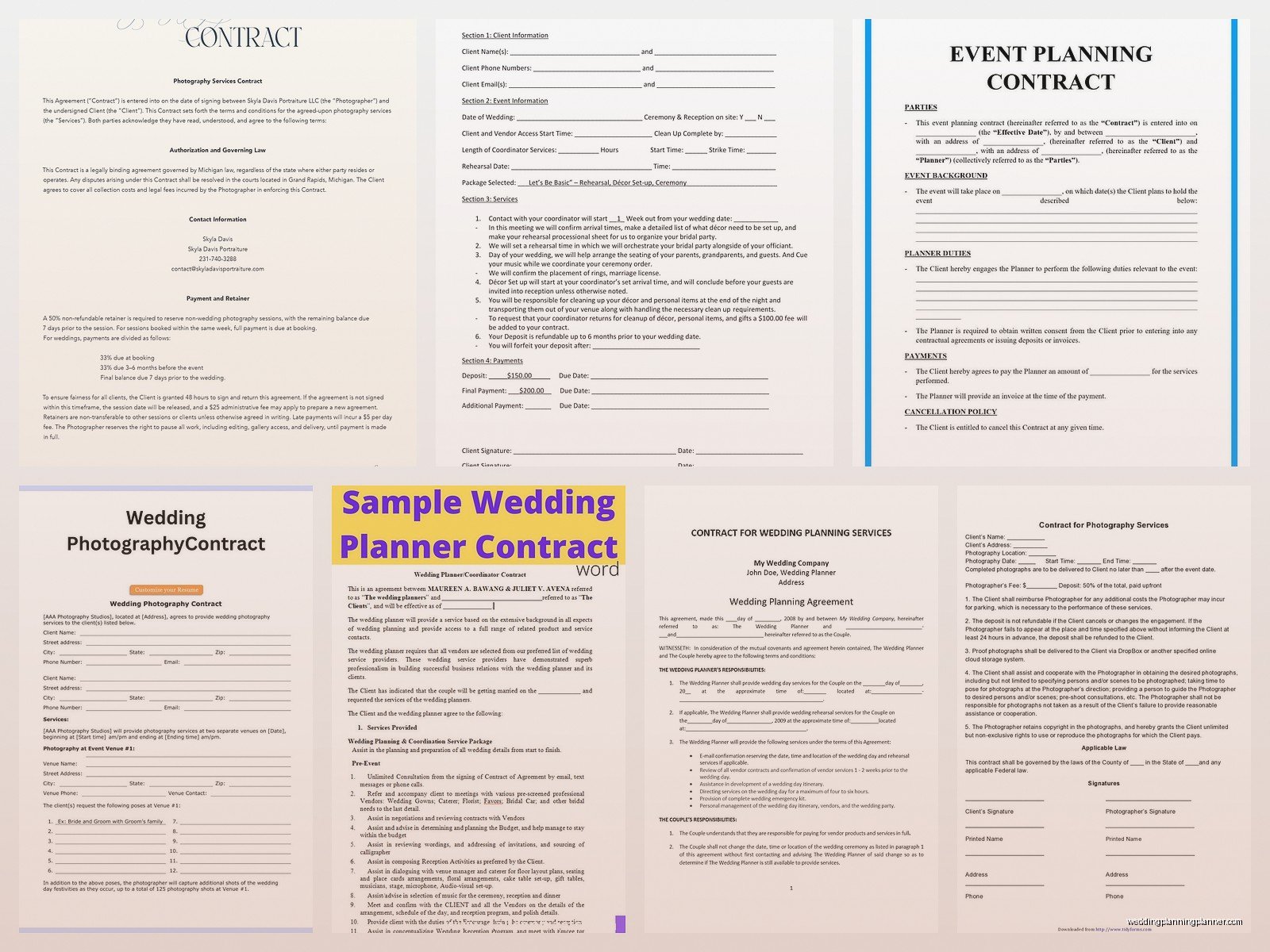 Wedding Contract Sample: Sample Ideas & Examples