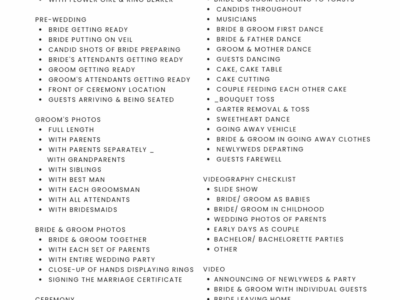 Wedding Photography Checklist: Complete Guide