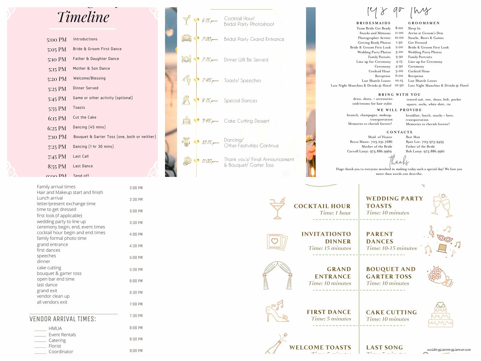 Wedding Reception Timeline Examples: Sample Ideas & Examples