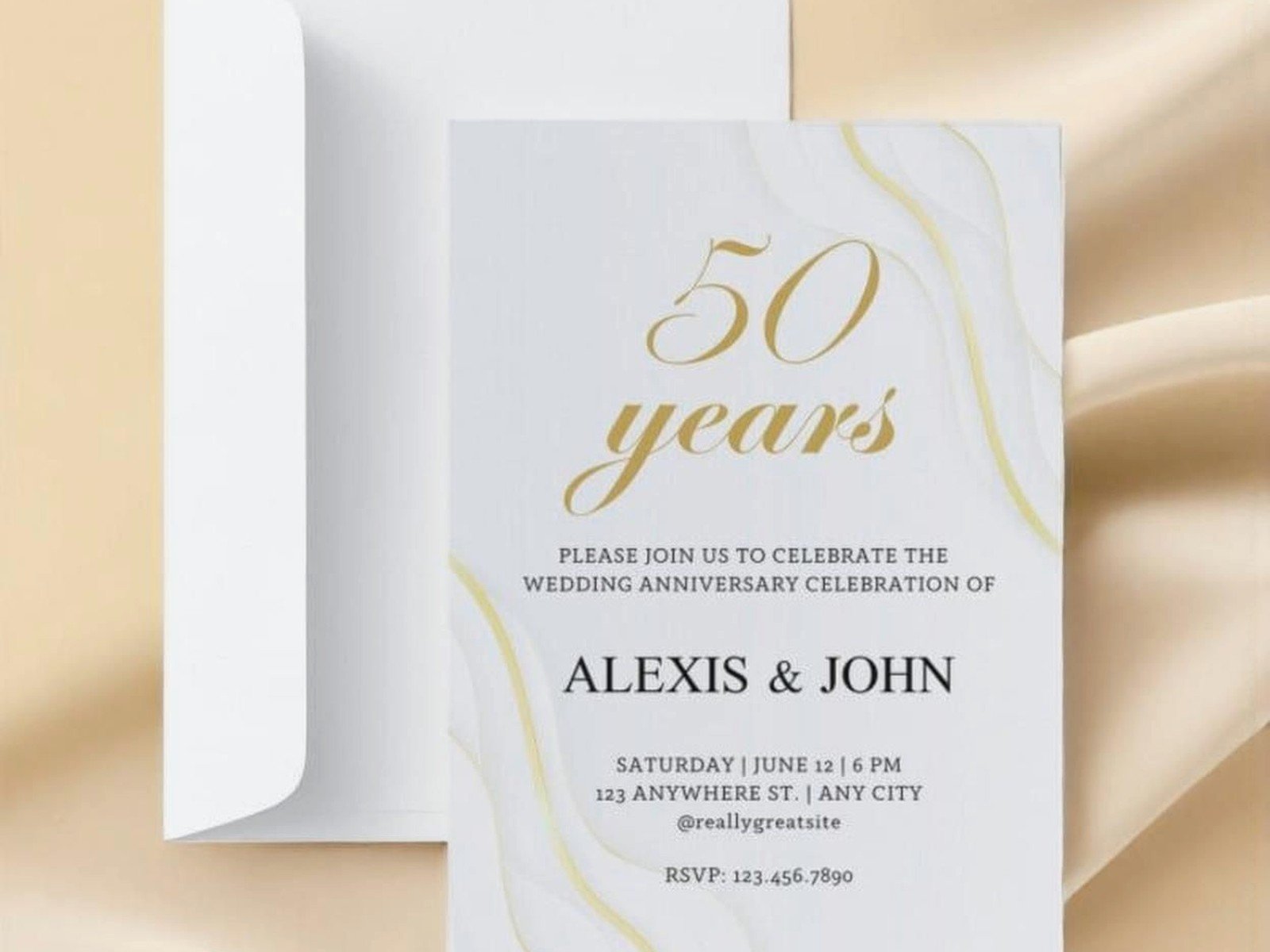 50th Wedding Anniversary Invitations: Golden Anniversary Designs