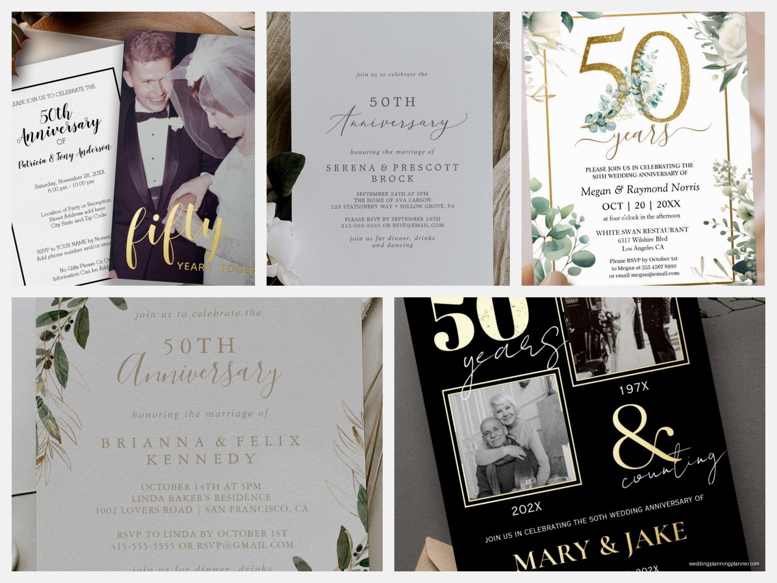 50th Wedding Invitations: Golden Anniversary Celebration