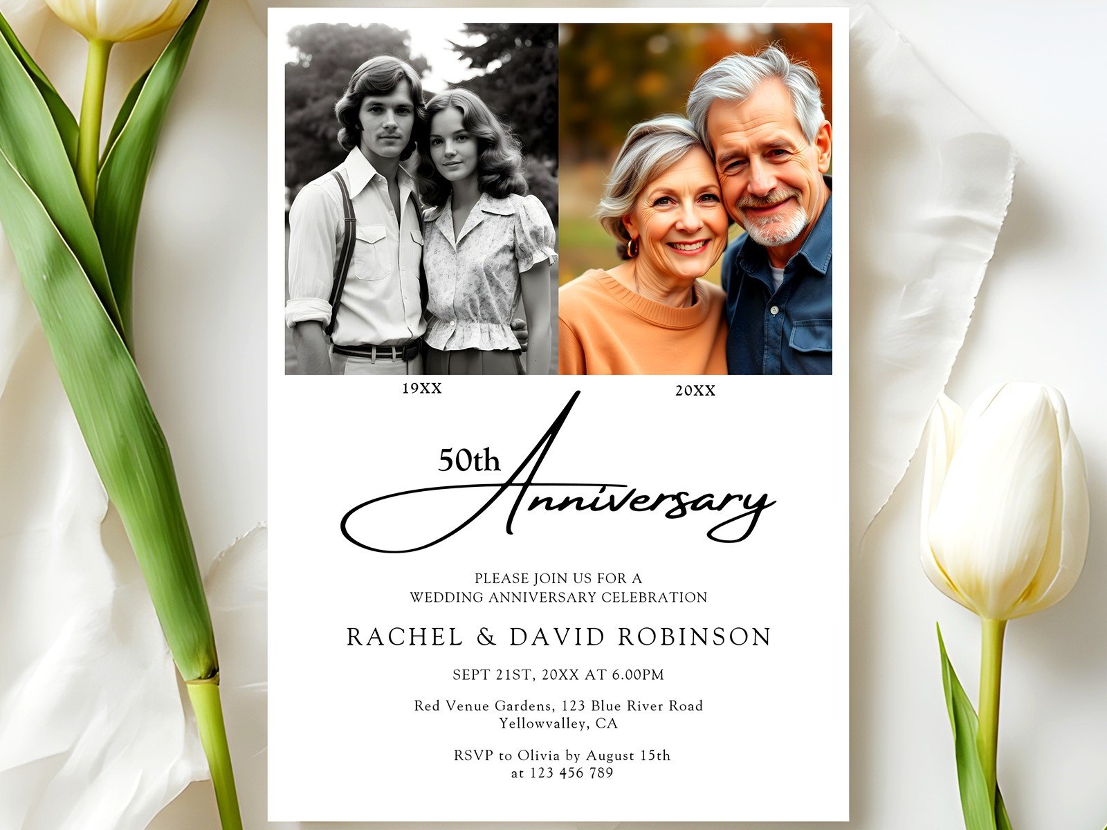 50th Wedding Invitations: Golden Anniversary Celebration