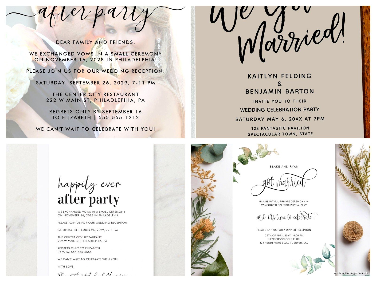 Already Married Reception Invitations: Post-Wedding Party