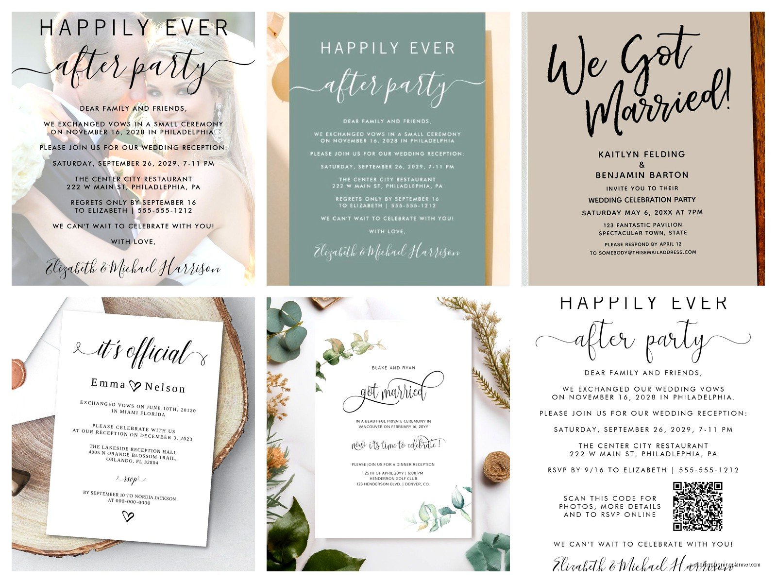 Already Married Reception Invitations: Post-Wedding Party