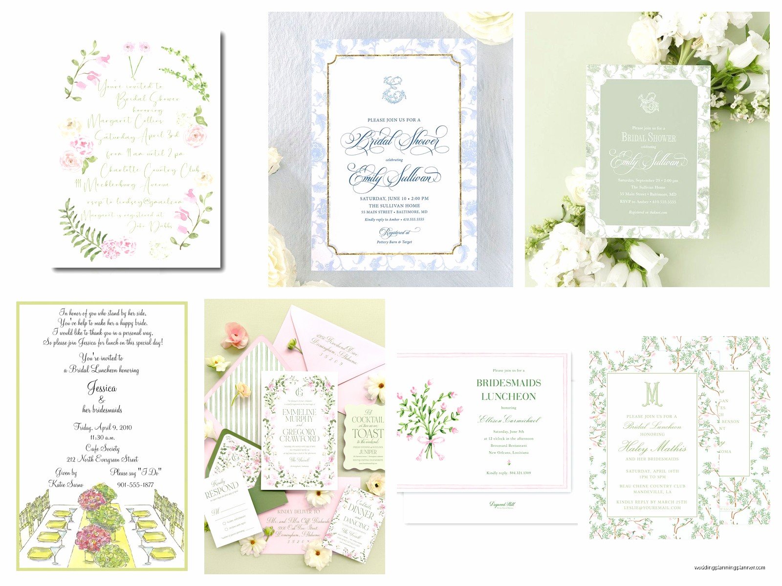 Bridal Luncheon Invitations: Pre-Wedding Meal Cards
