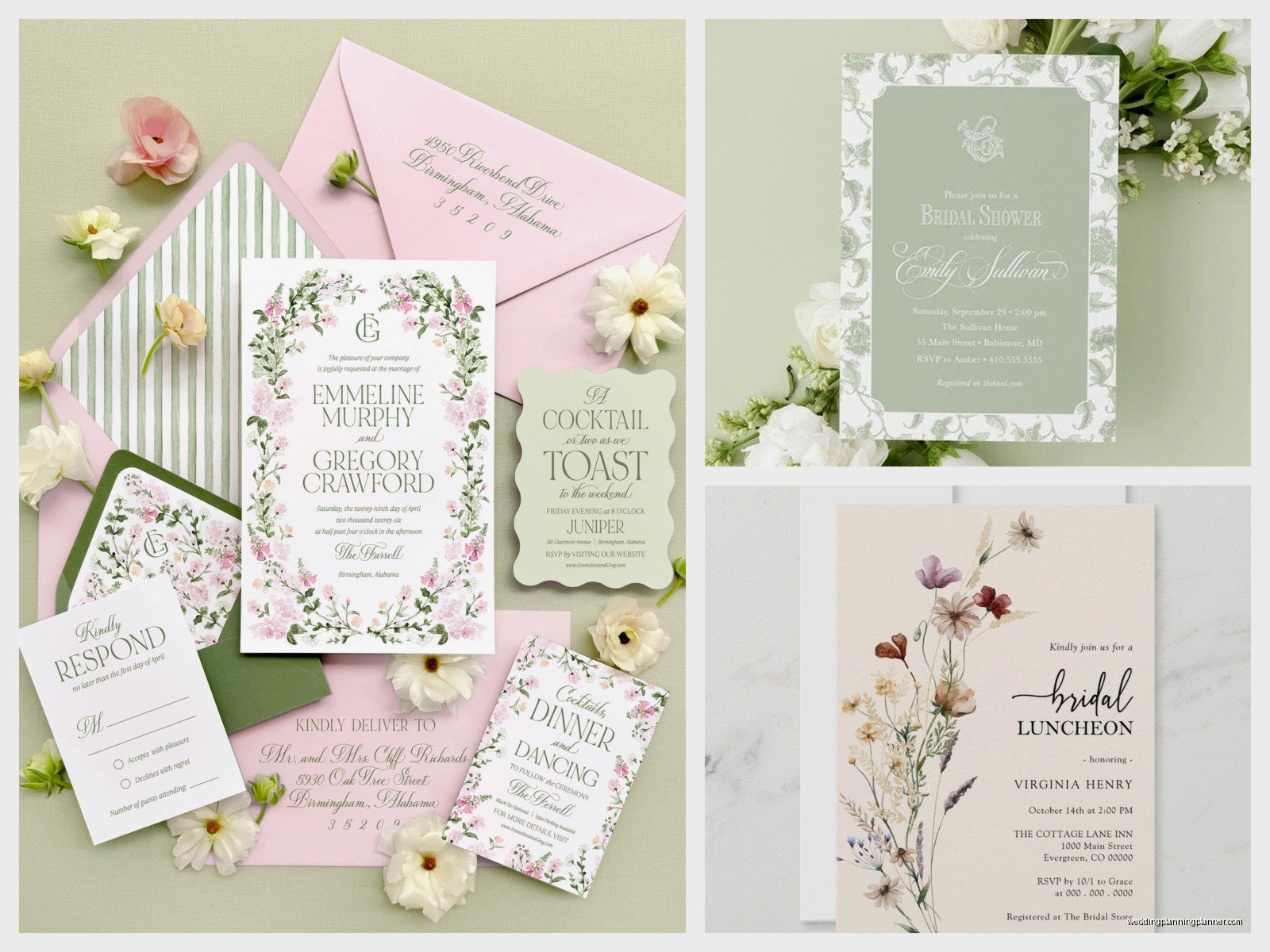 Bridal Luncheon Invitations: Pre-Wedding Meal Cards