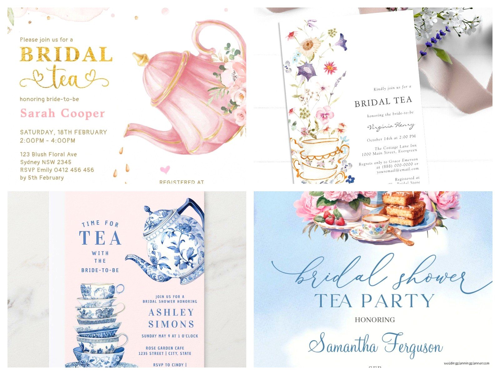 Bridal Tea Invitations: Afternoon Tea Party Cards