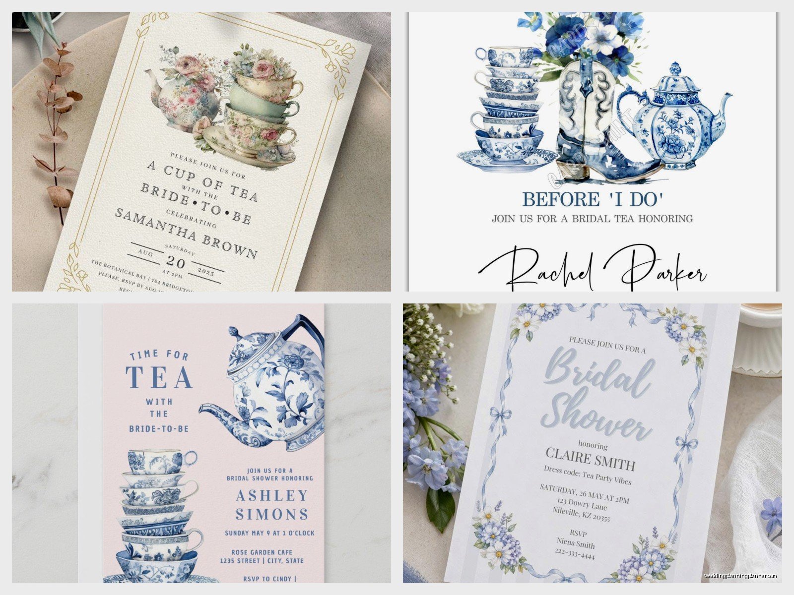 Bridal Tea Invitations: Afternoon Tea Party Cards