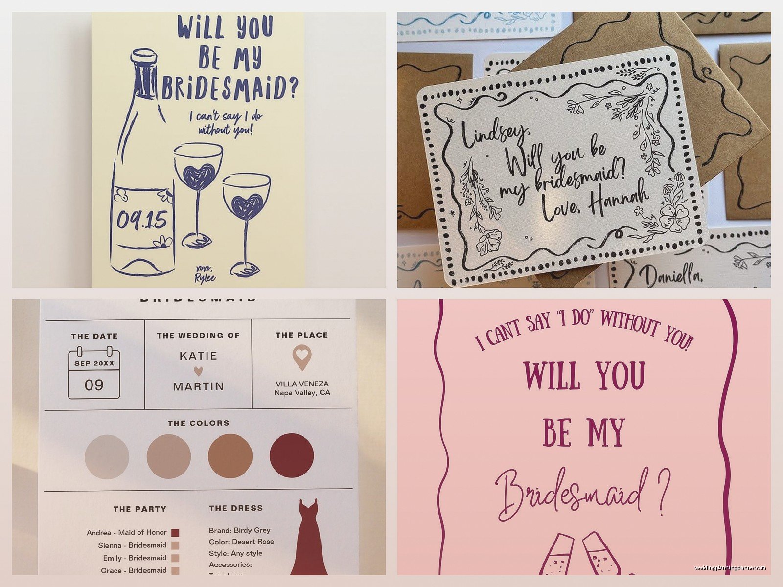 Bridesmaid Invitation: Will You Be My Bridesmaid Cards