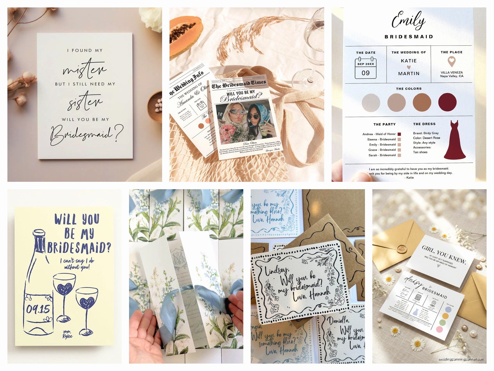 Bridesmaid Invitation: Will You Be My Bridesmaid Cards