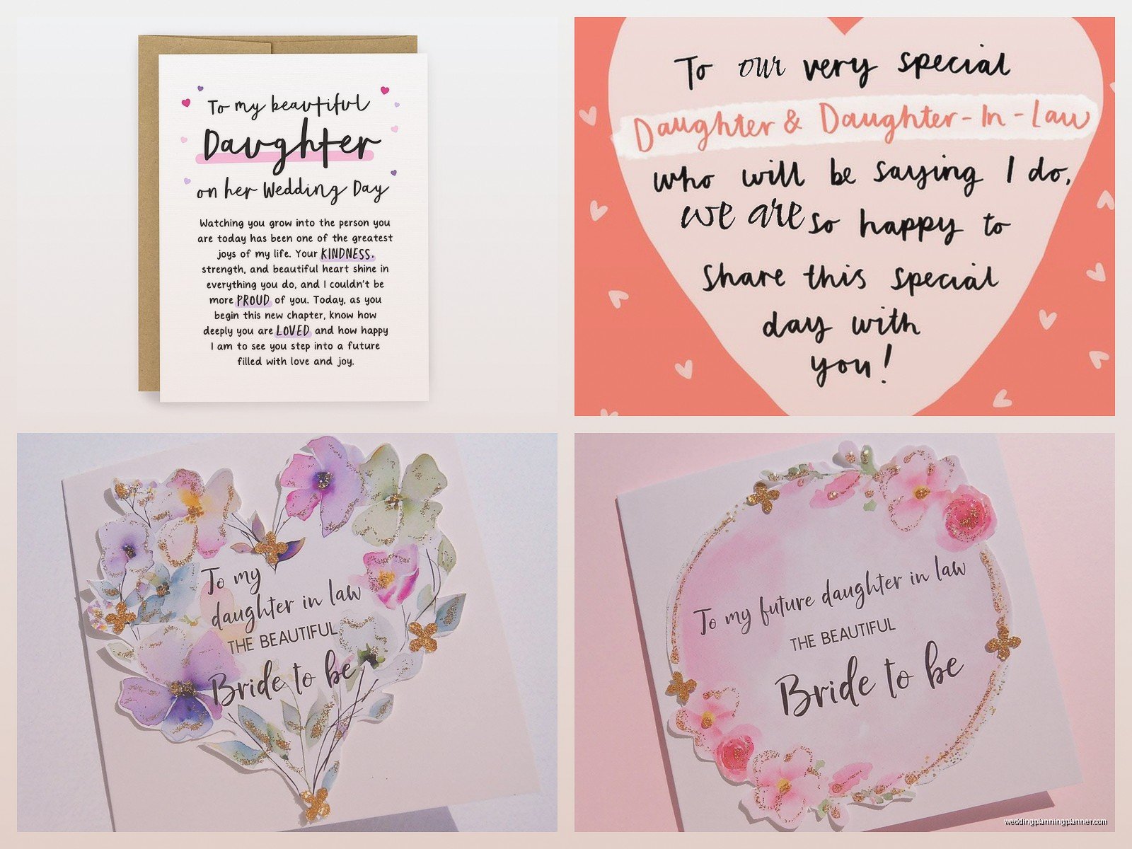 Daughter Wedding Card: Parent to Child Message