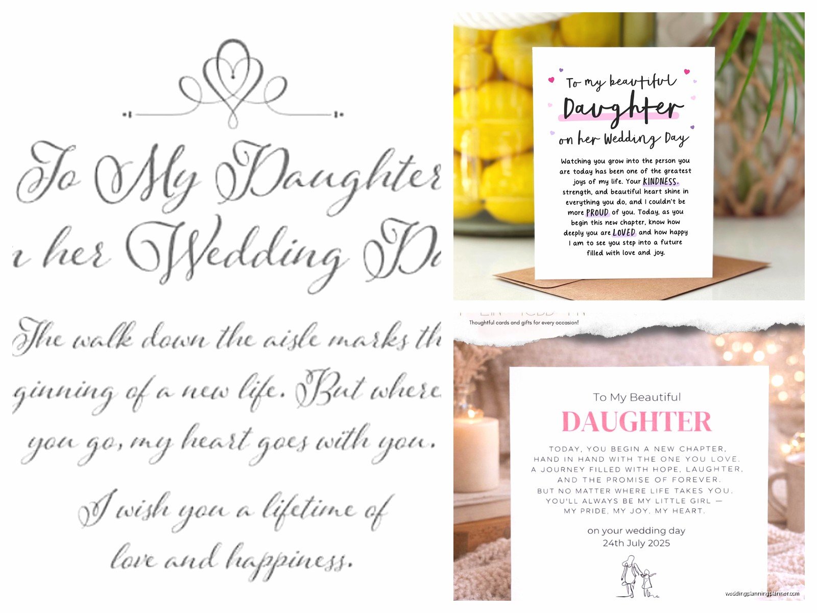 Daughter Wedding Card: Parent to Child Message