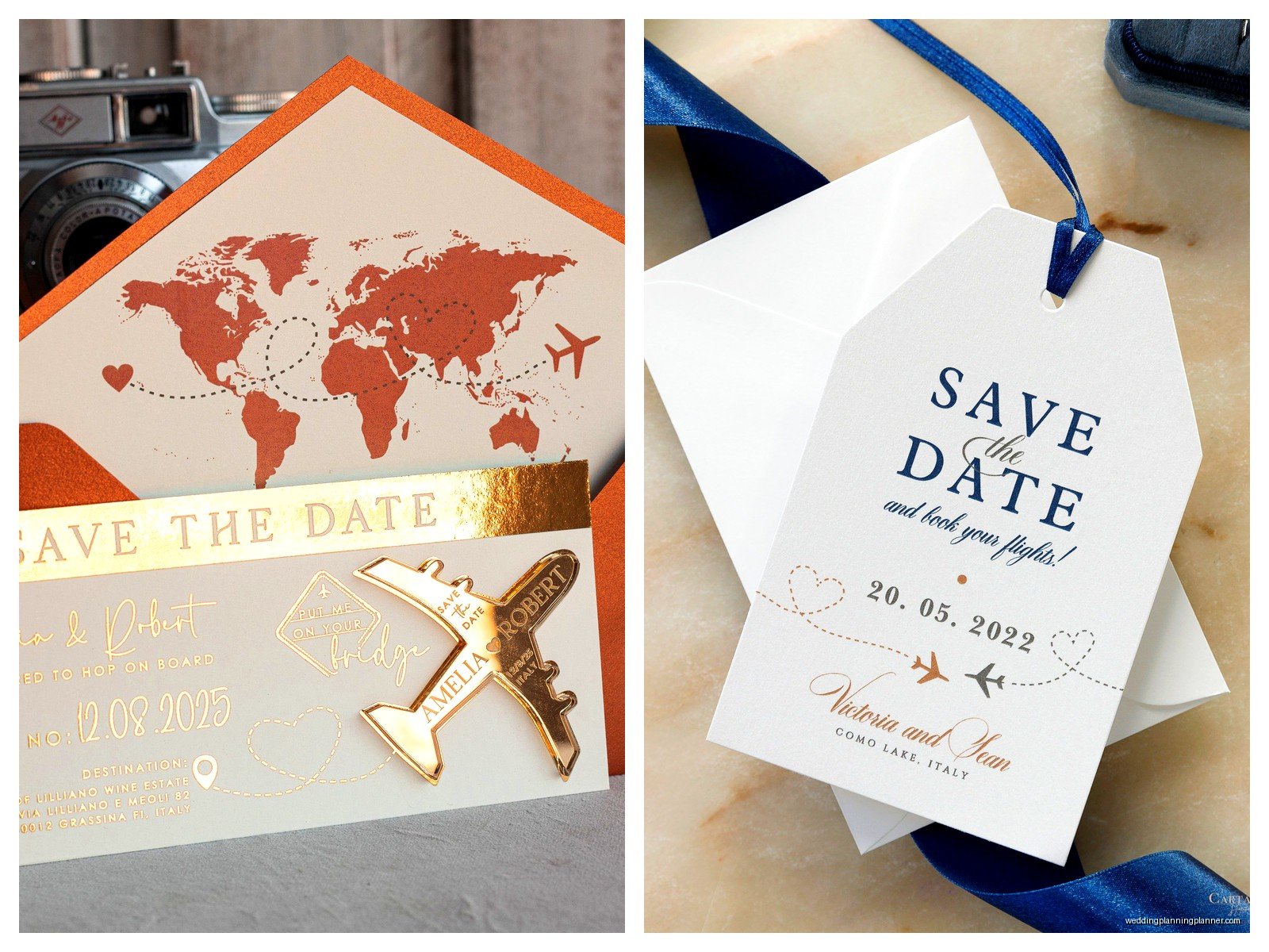 Destination Save the Dates: Travel Wedding Announcements