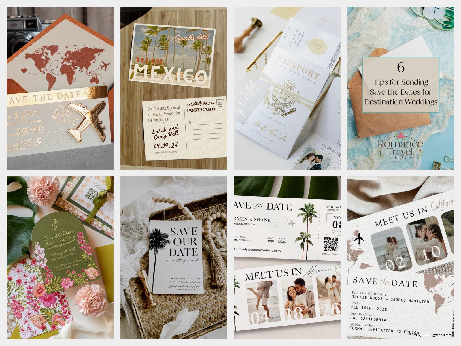 Destination Wedding Save the Date: Travel Theme Announcements