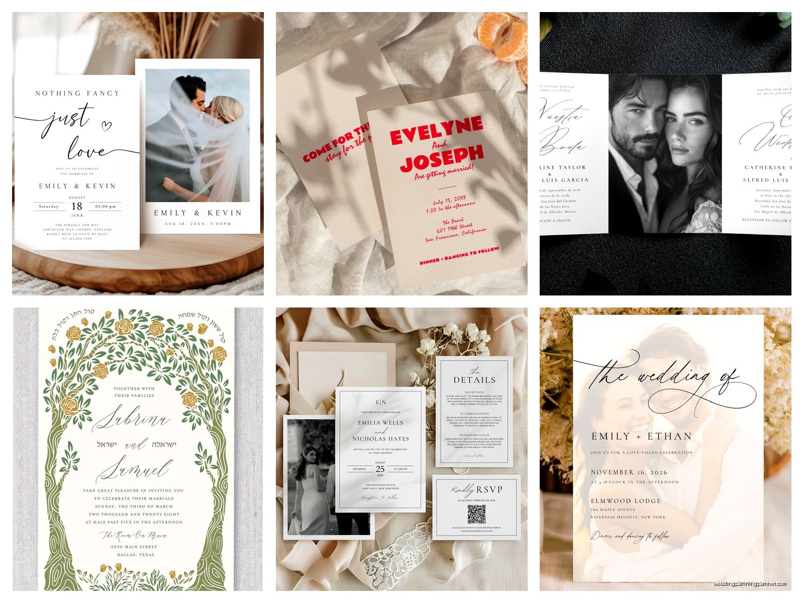 Double Sided Wedding Invitations: Two-Sided Print Designs