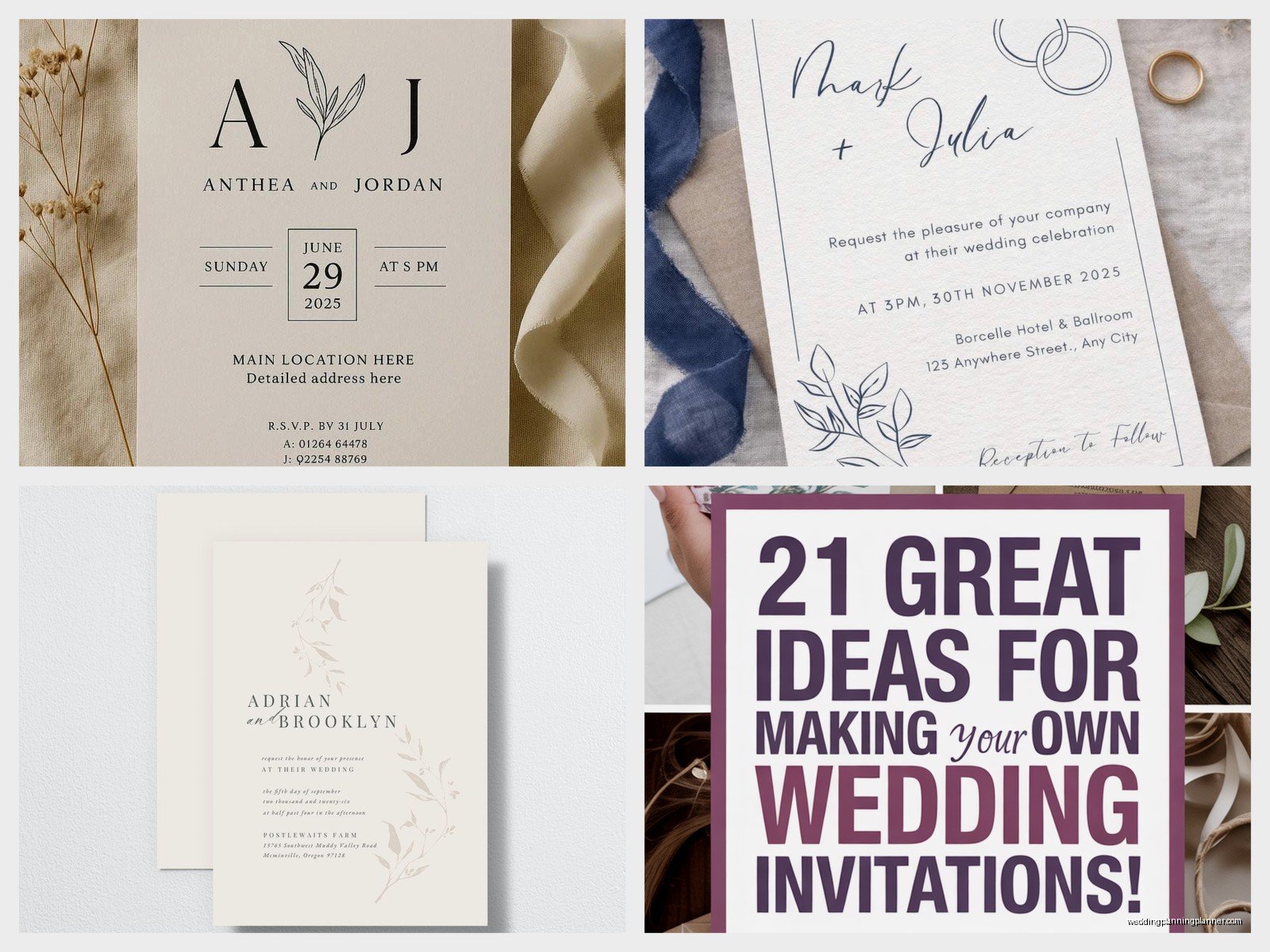 Easy Wedding Invitations: Simple Quick Design Options