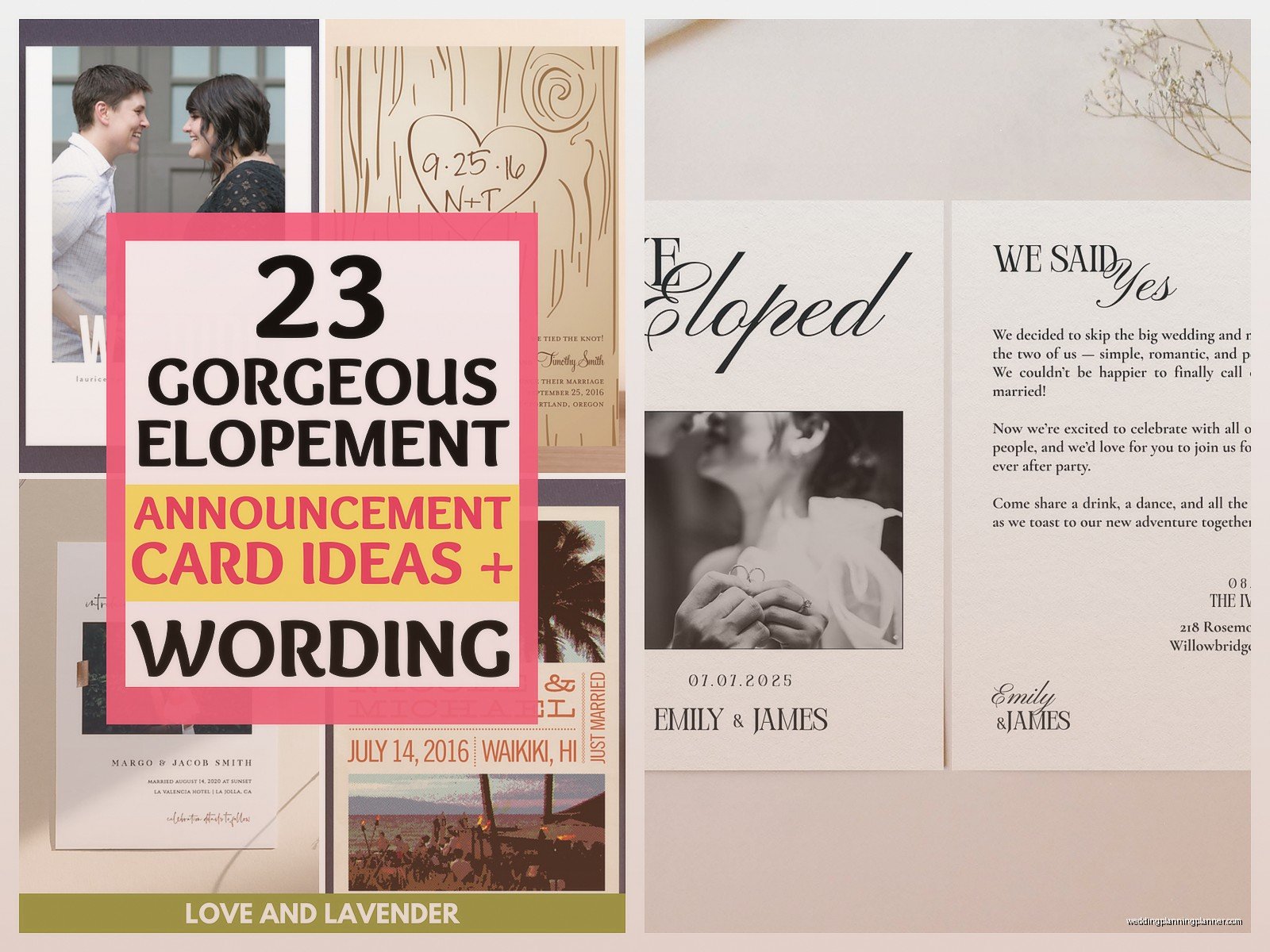 Elopement Announcement Cards: We Eloped Design Ideas
