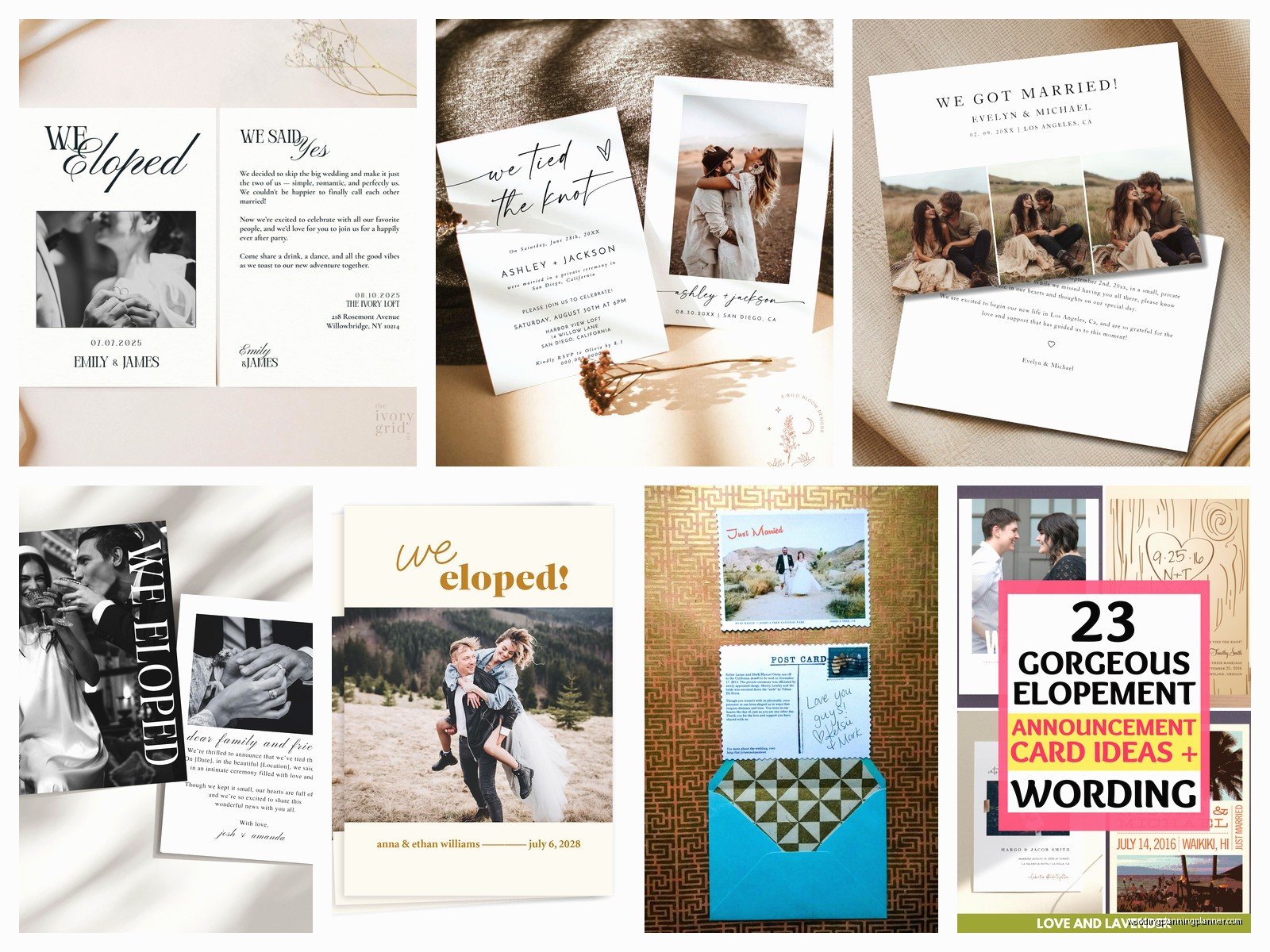 Elopement Announcement Cards: We Eloped Design Ideas