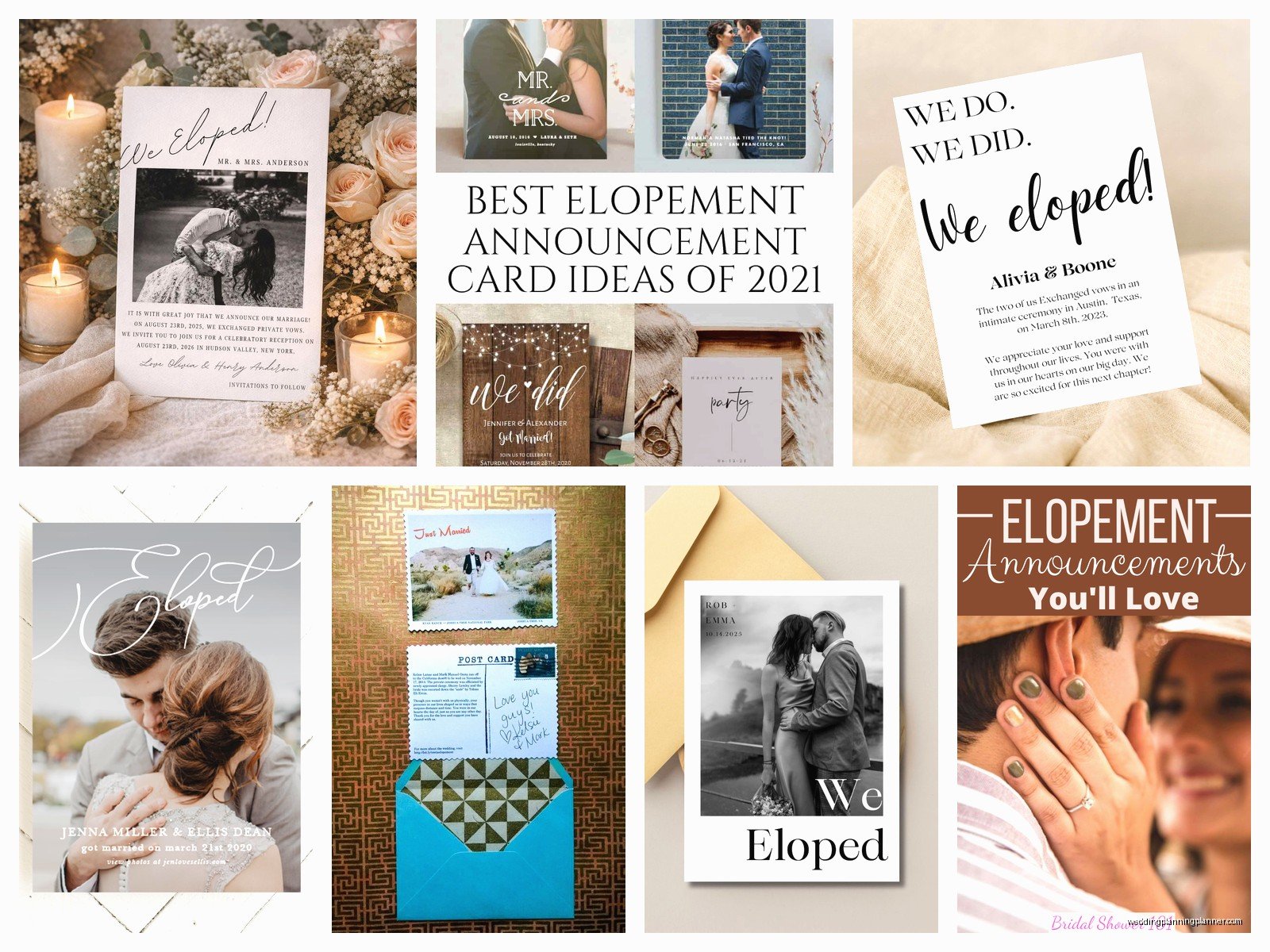 Elopement Announcements: We Eloped Card Wording