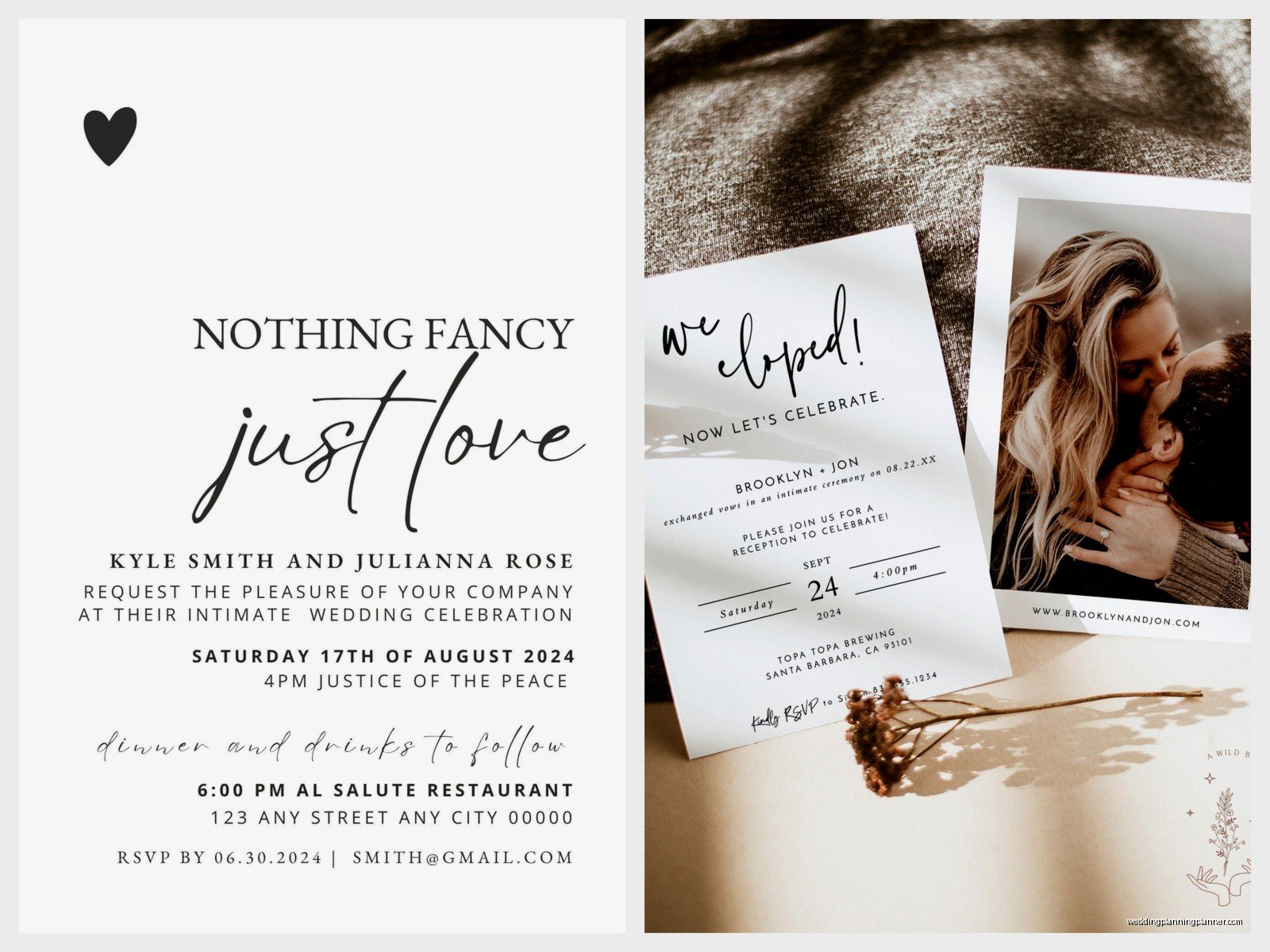Elopement Invitations: Small Intimate Ceremony Cards
