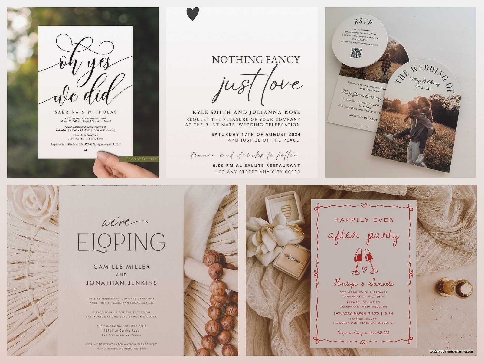 Elopement Invitations: Small Intimate Ceremony Cards