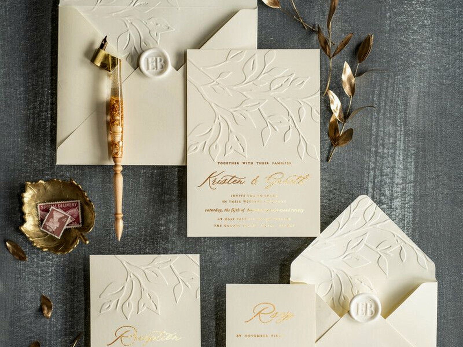 Embossed Wedding Invitations: Raised Texture Printing
