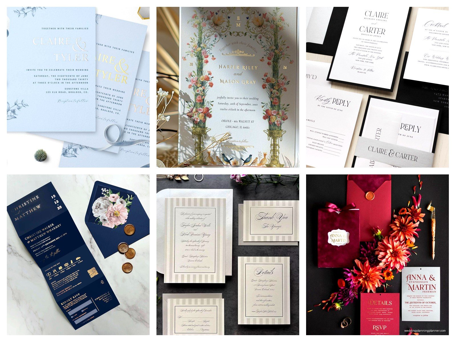 Foil Invitations: Metallic Stamped Pressed Designs