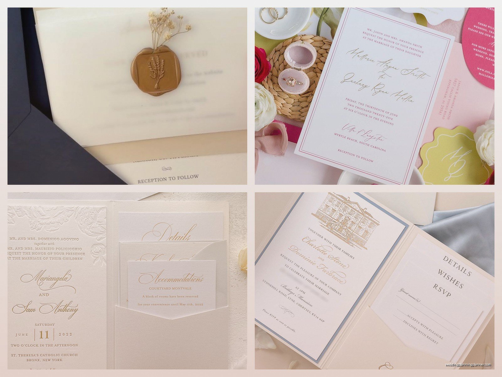 Foil Pressed Wedding Invitations: Metallic Stamped Technique