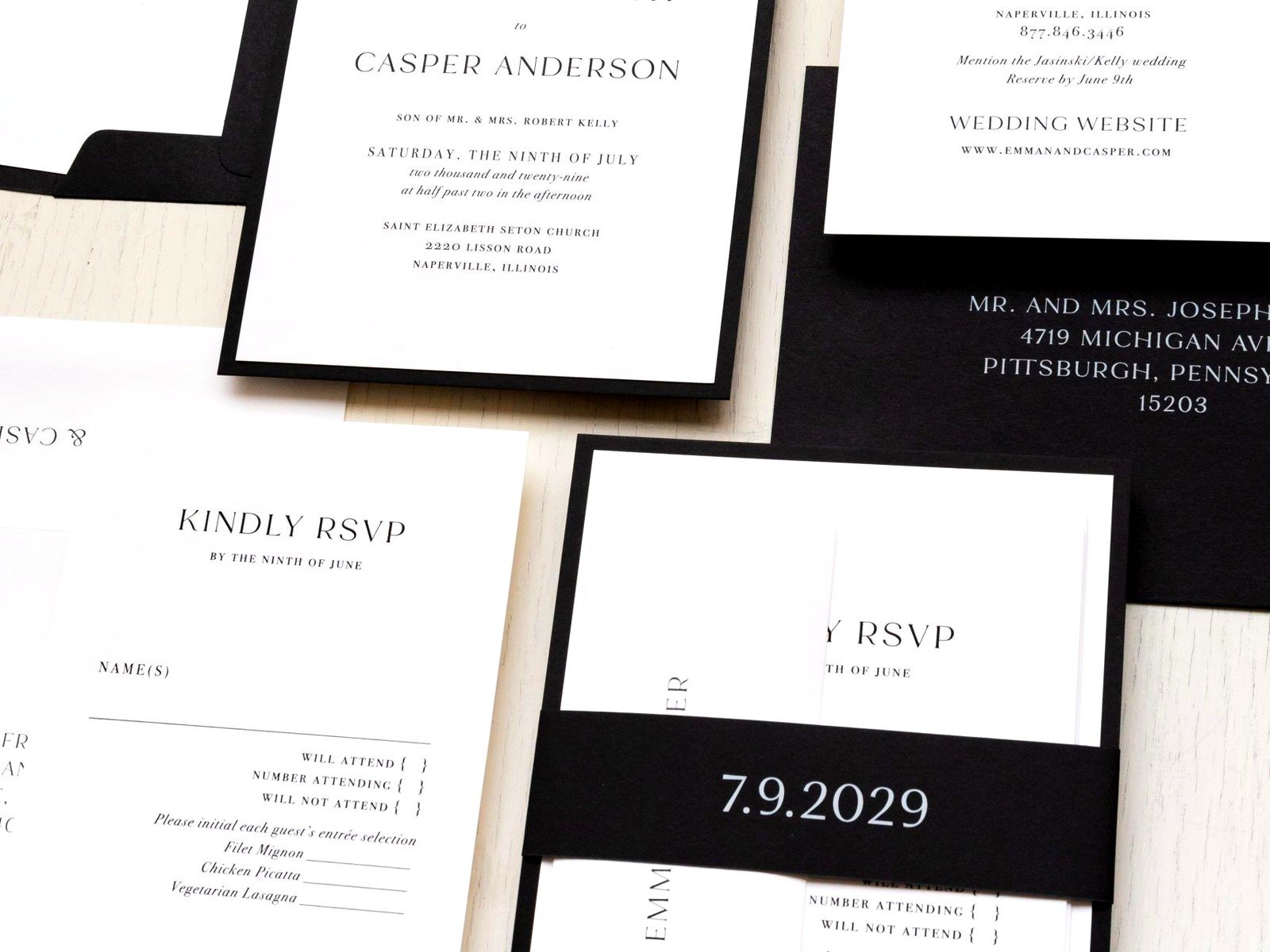 Foil Wedding Invitations: Metallic Stamped Designs