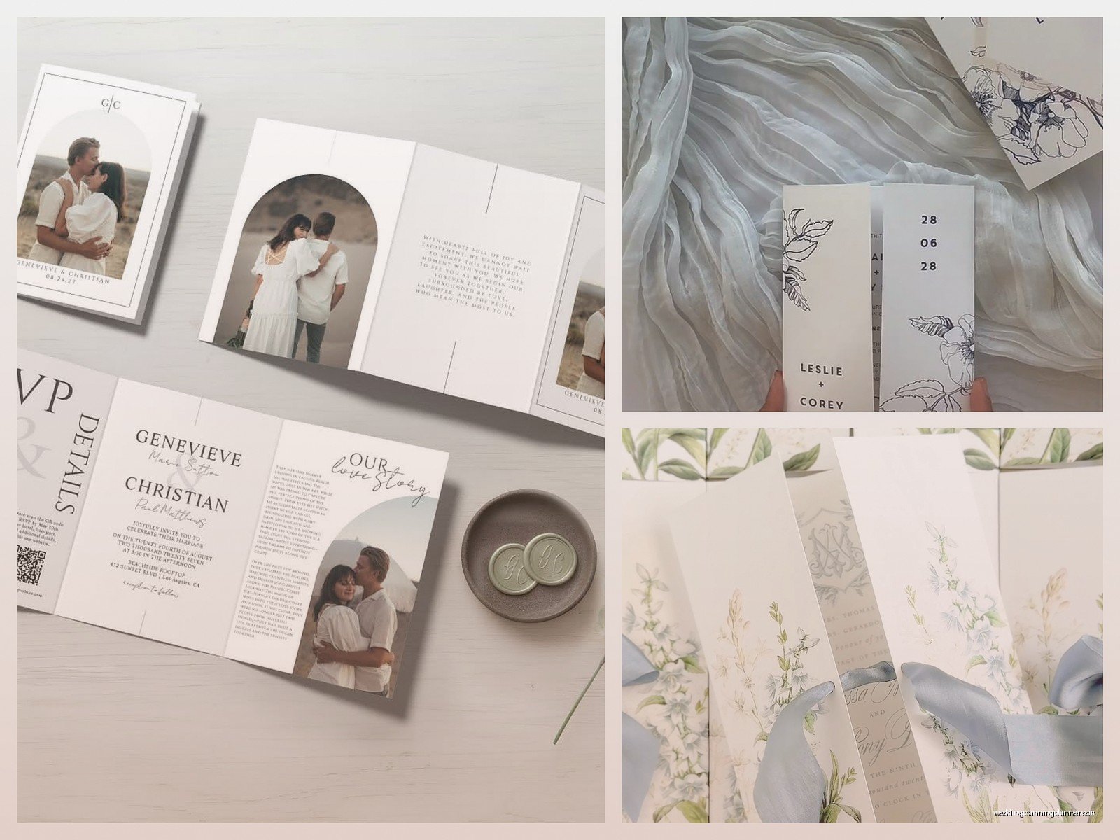 Folded Wedding Invitations: Multi-Panel Card Designs