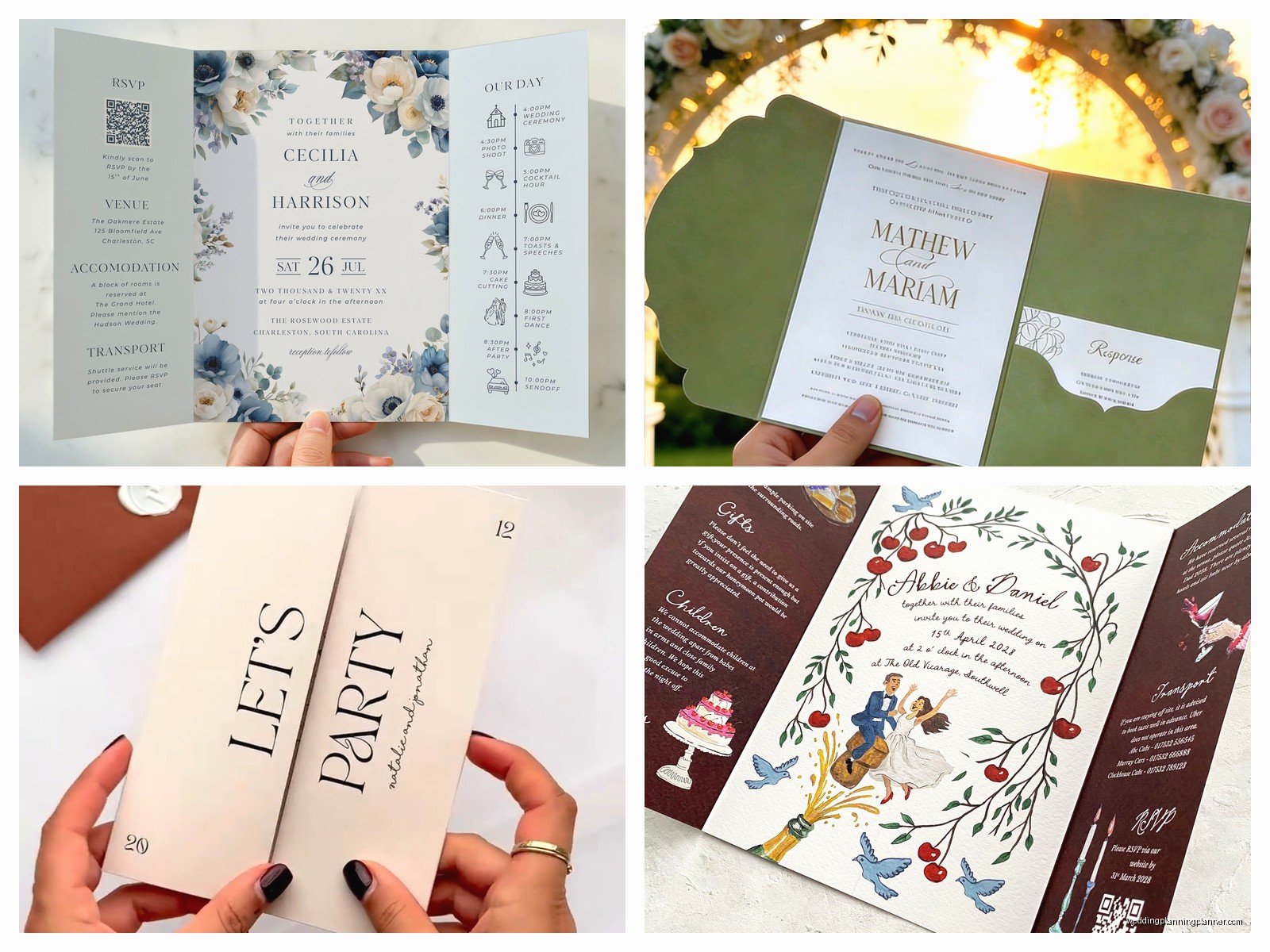 Gatefold Wedding Invitations: Two-Door Opening Designs