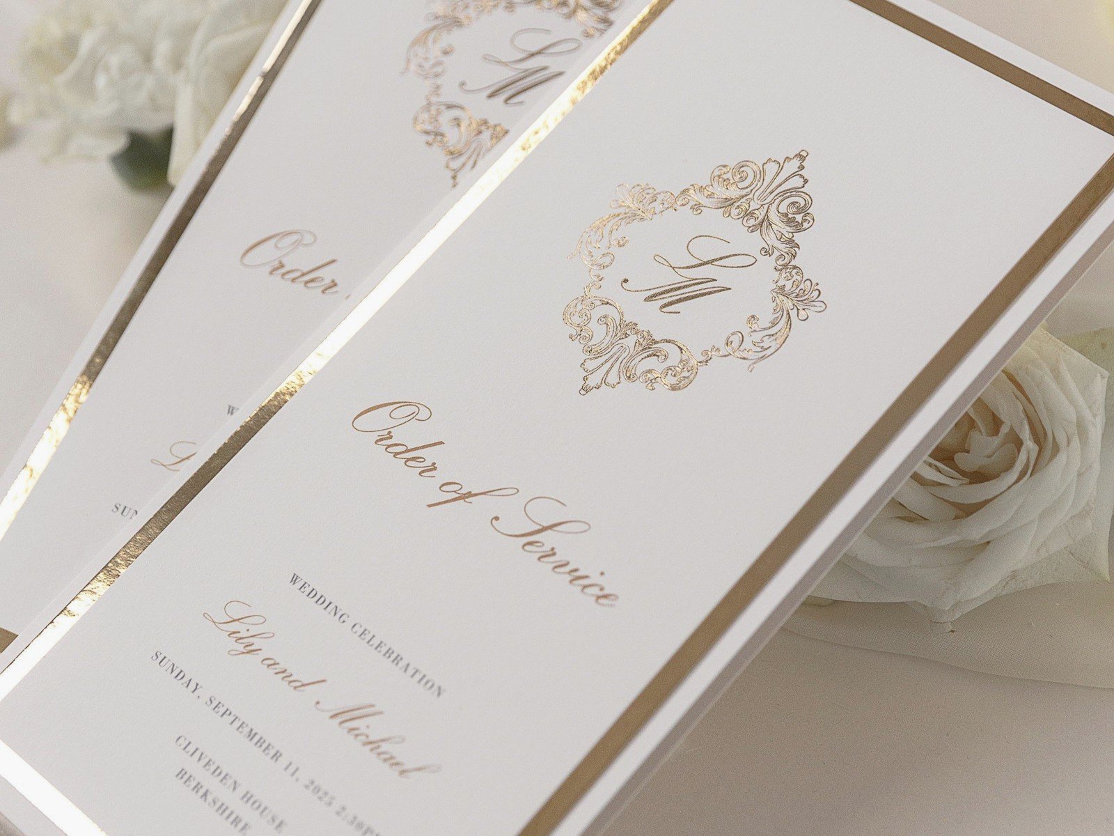 Gold Foil Invitations: Metallic Pressed Luxury Designs