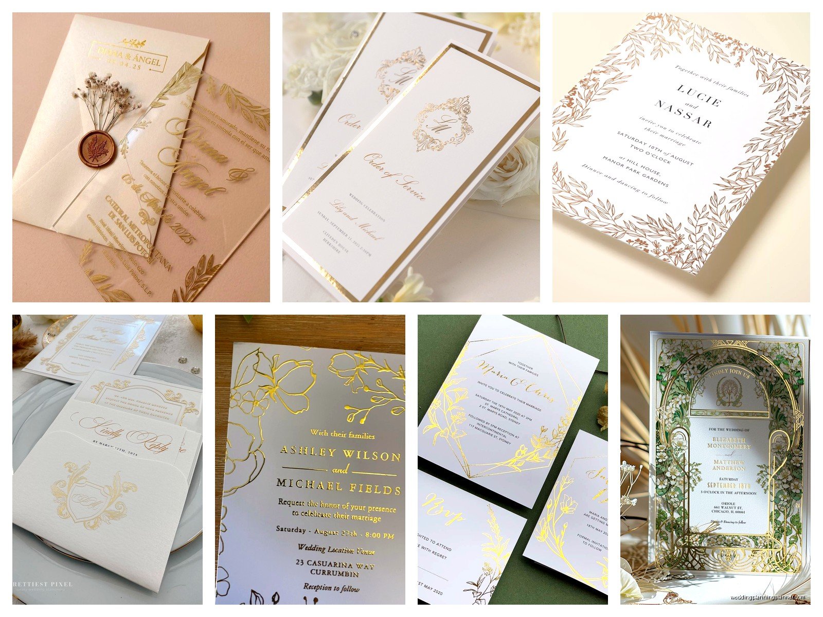 Gold Foil Invitations: Metallic Pressed Luxury Designs