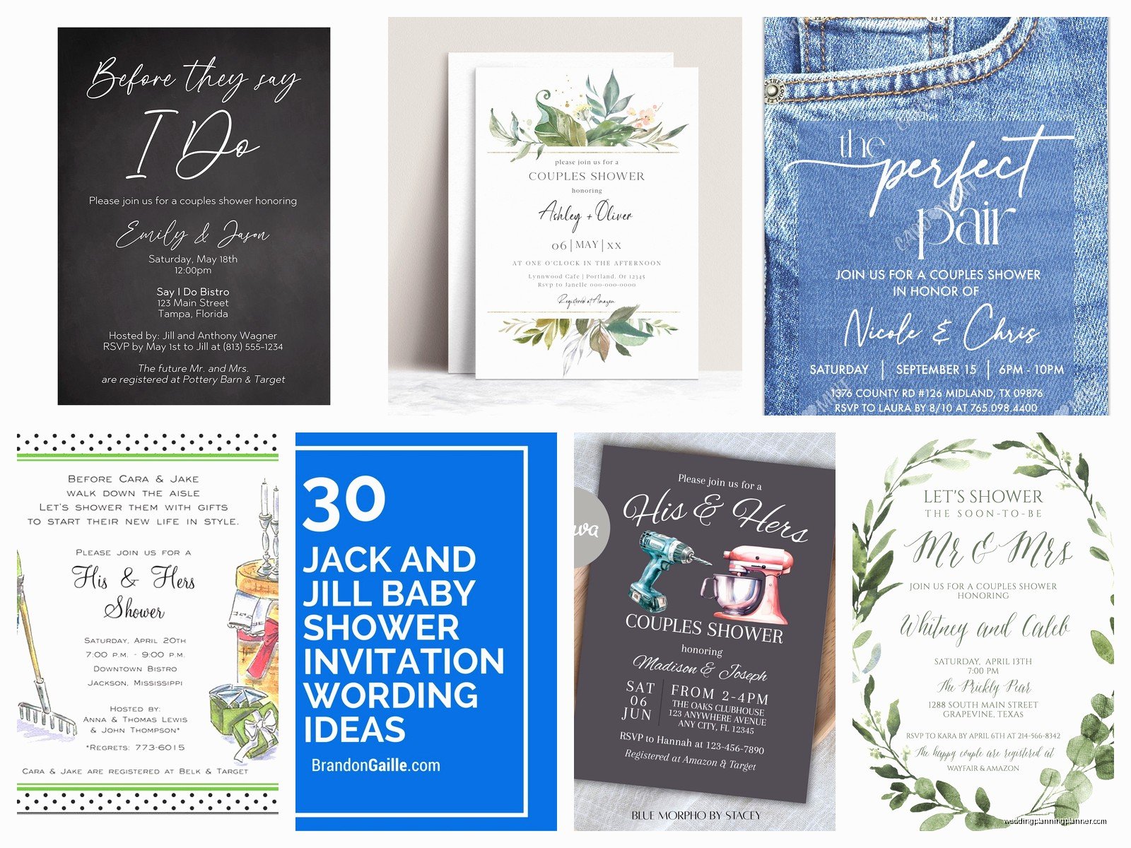 Jack and Jill Shower Invitations: Couples Party Designs