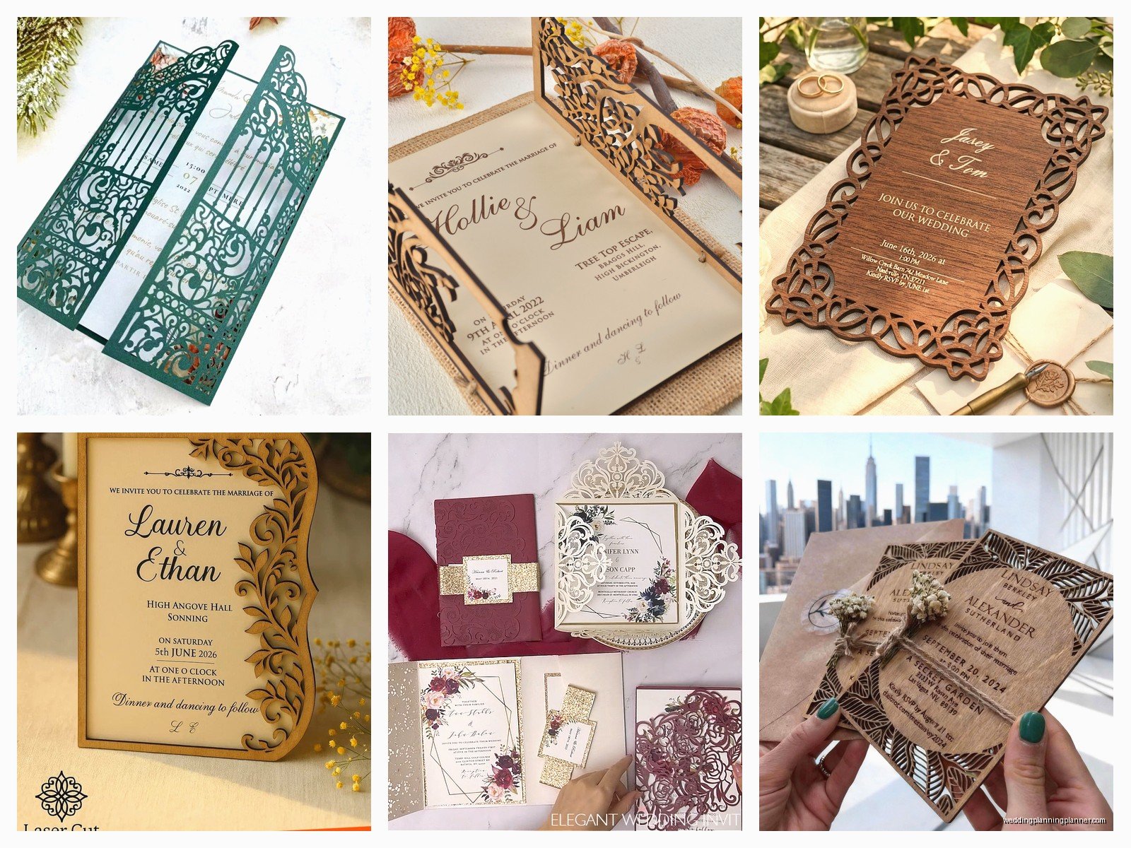 Laser Cut Invitations: Intricate Die-Cut Modern Designs