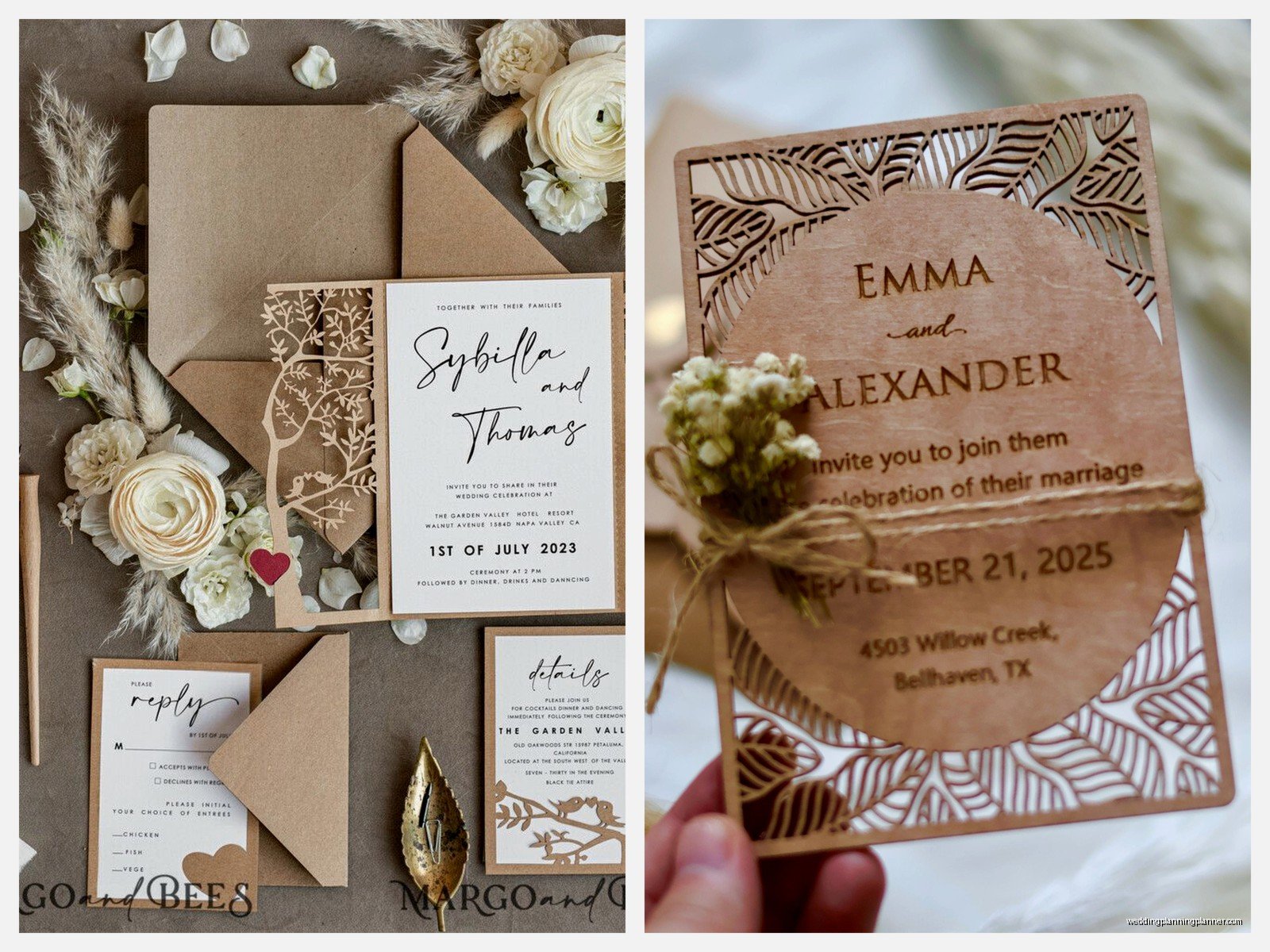 Laser Cut Wedding Invitations: Intricate Die-Cut Designs
