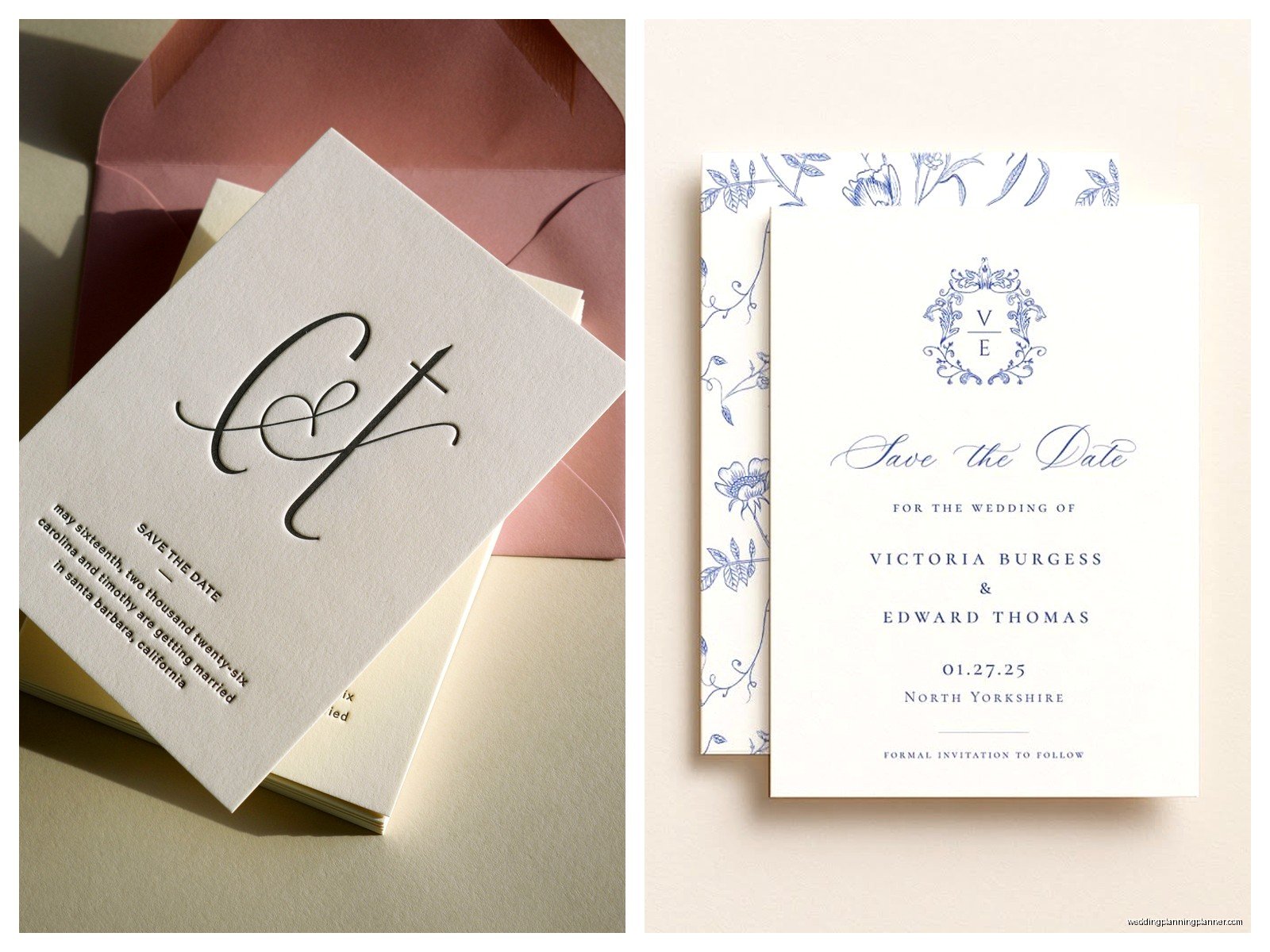 Letterpress Save the Dates: Classic Printed Announcements