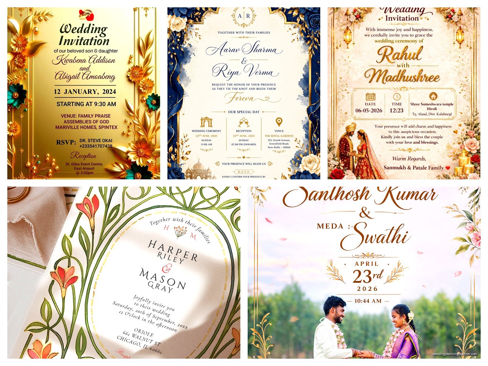 Marriage Invitation Card: Traditional Wedding Card Design