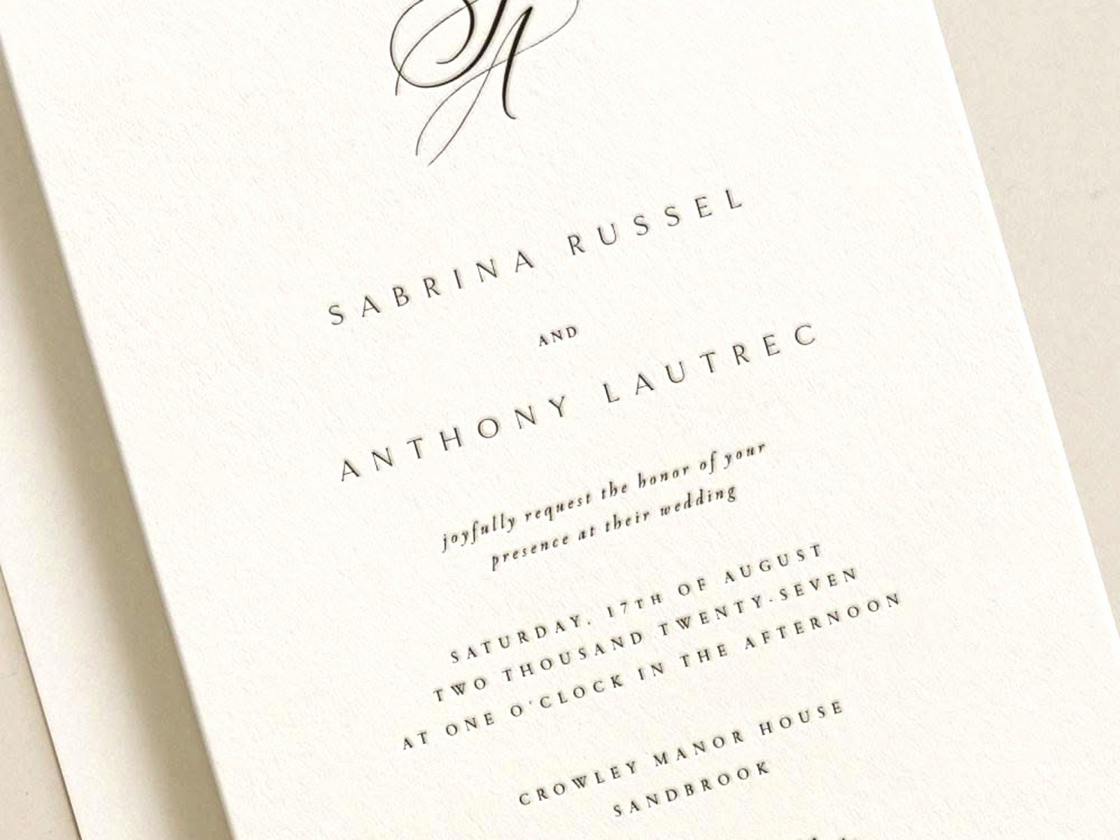 Monogram Wedding Invitations: Custom Initial Logo Designs