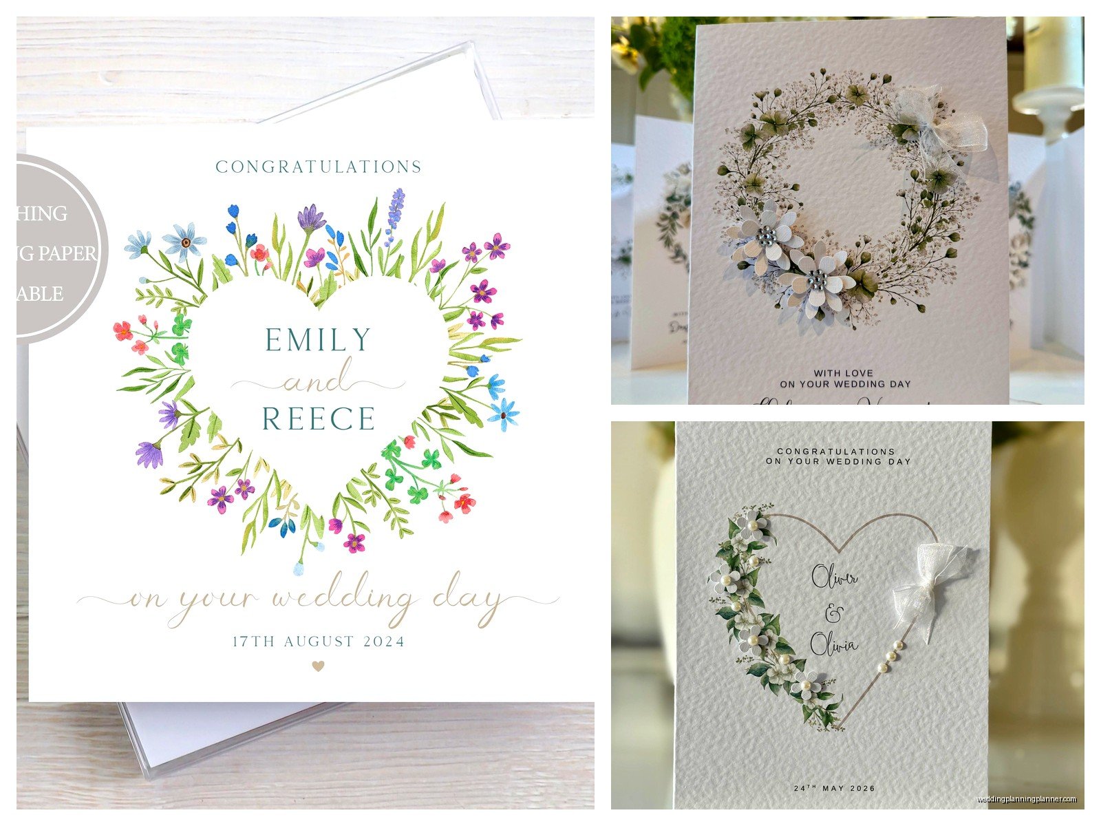 Personalised Wedding Cards: Custom Name & Date Designs