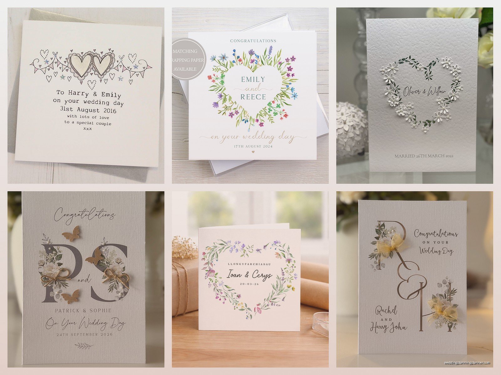 Personalised Wedding Cards: Custom Name & Date Designs