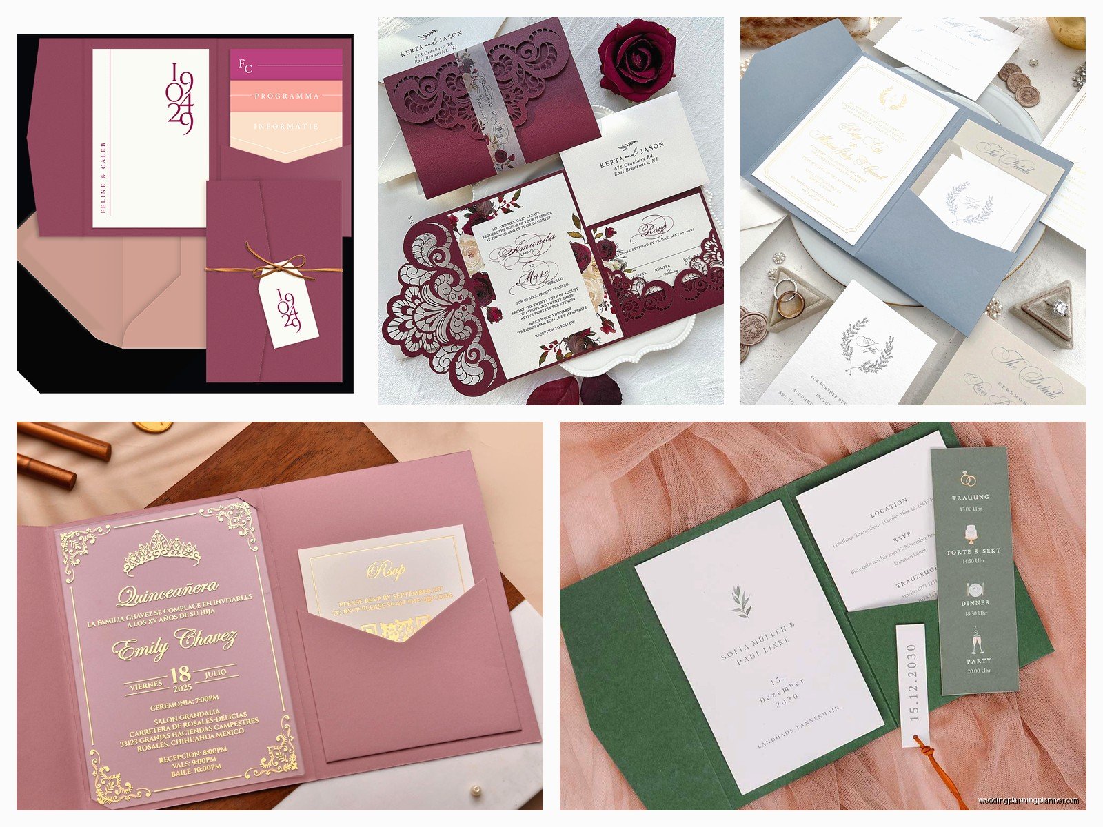 Pocket Invitations: Layered Pocket Fold Style