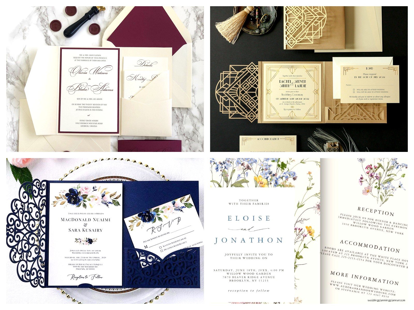 Pocket Wedding Invitations: Layered Pocket Fold Designs