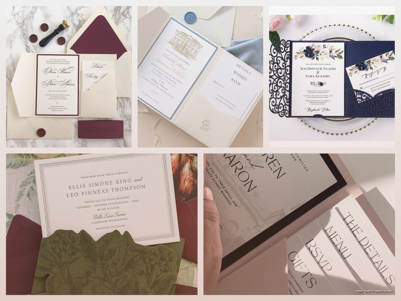 Pocket Wedding Invitations: Layered Pocket Fold Designs