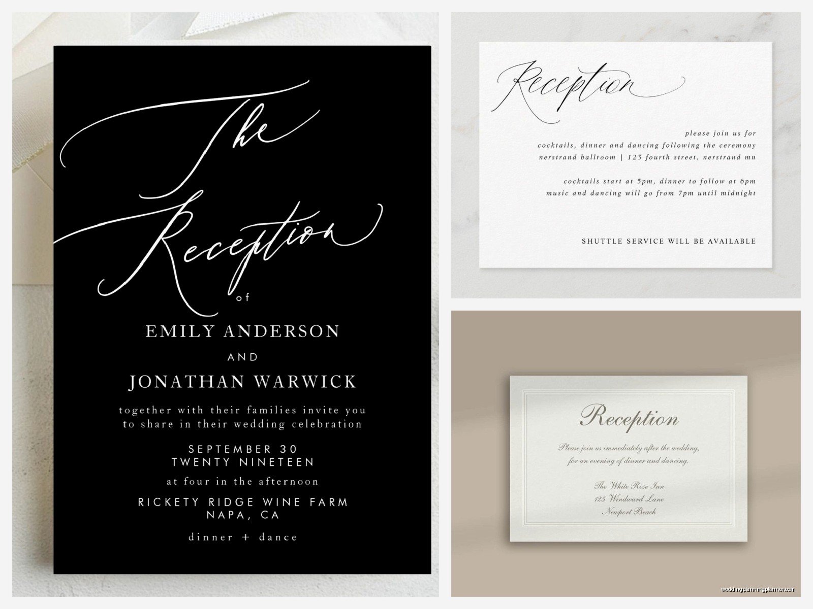 Reception Cards for Wedding: Party Details Insert Cards