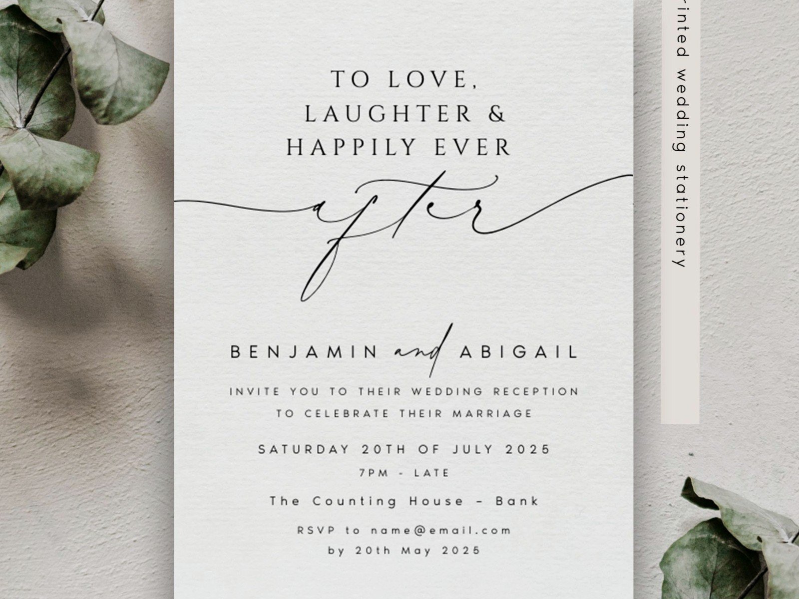 Reception Invitation Card: Post-Ceremony Party Design