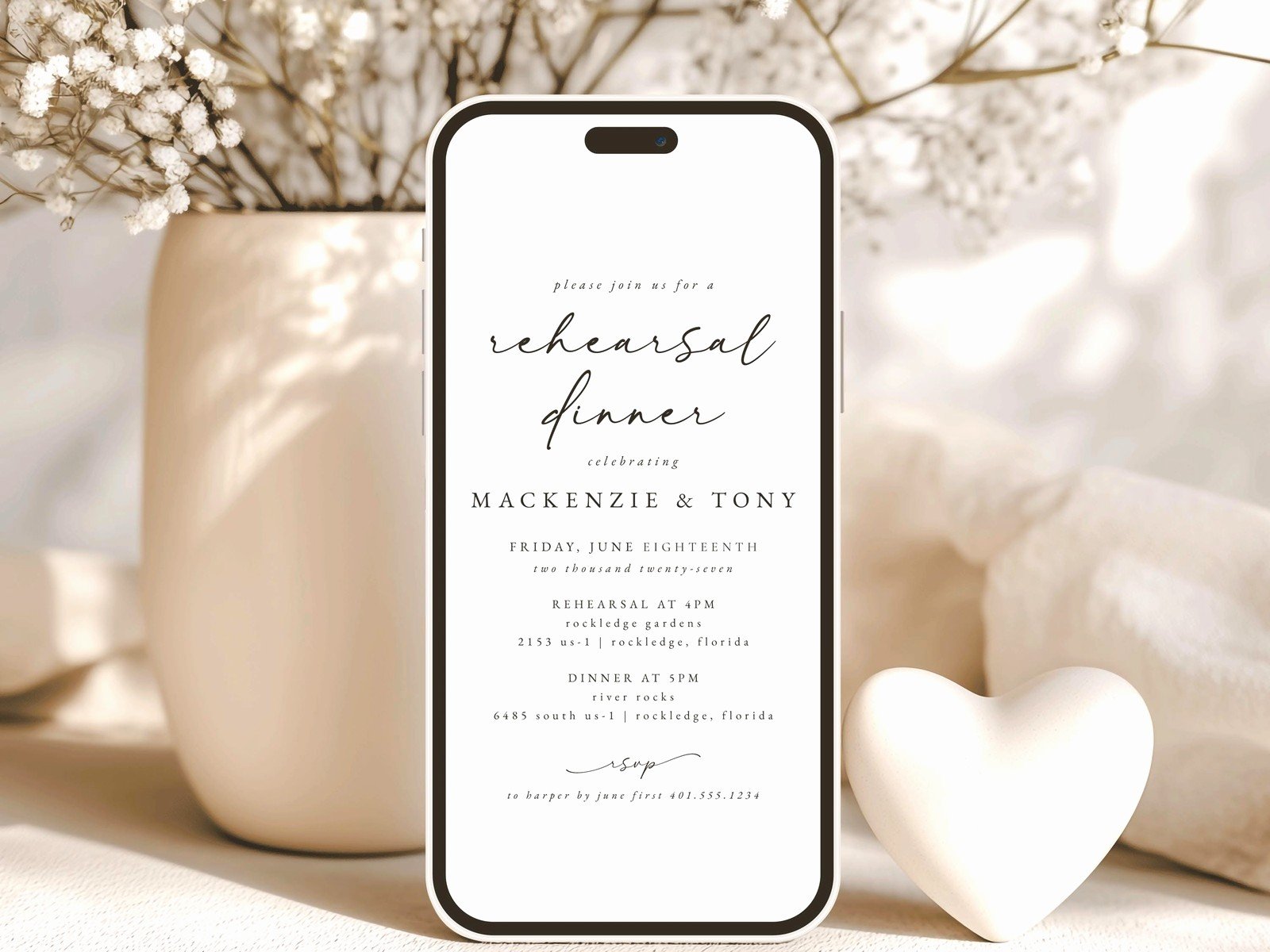 Rehearsal Dinner Evite: Digital Pre-Wedding Party Invites