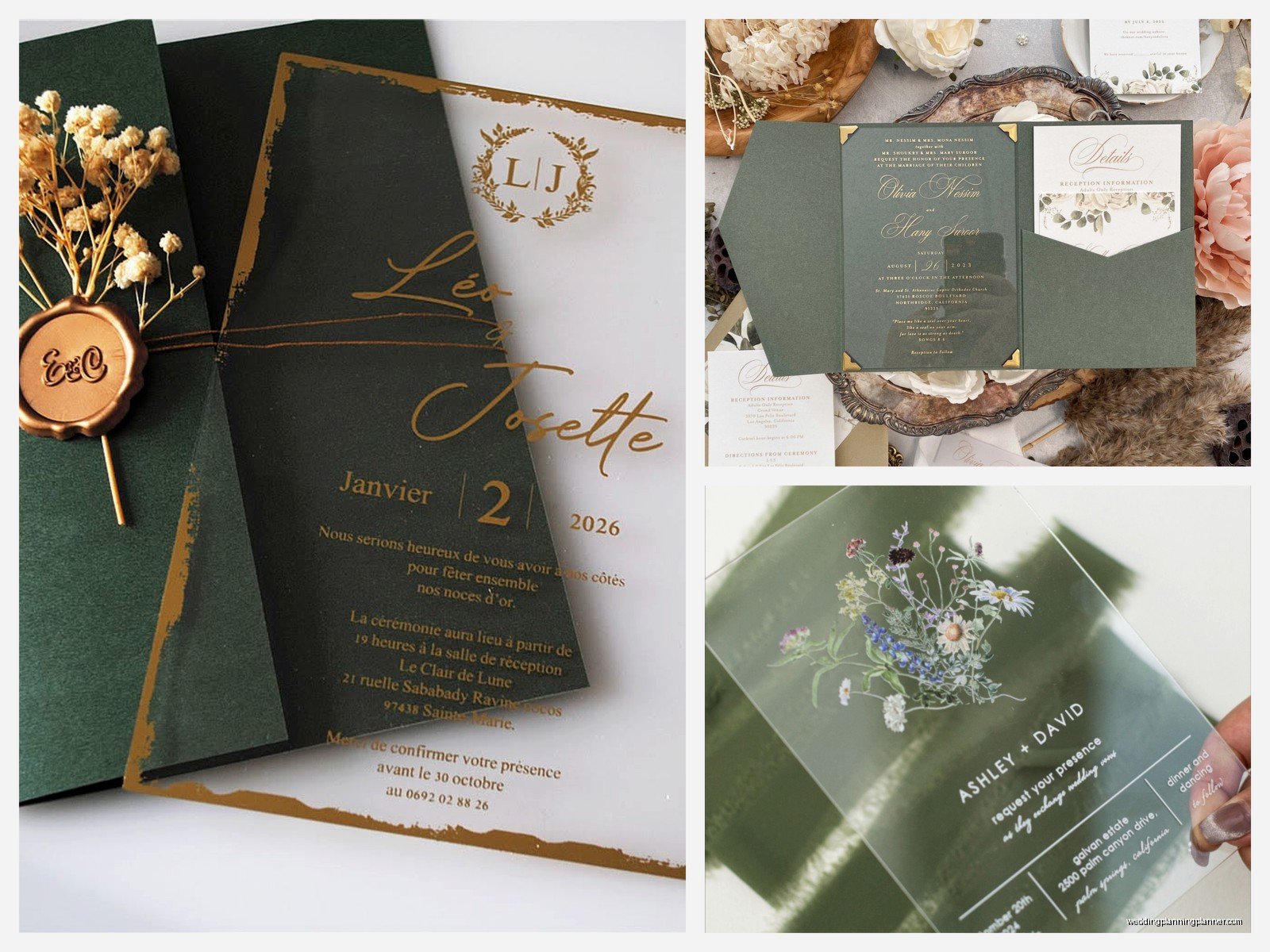Transparent Wedding Invitations: Clear Acrylic Modern Designs